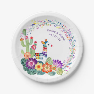 FIESTA Kaktus Folkart Blumen individuell Pappteller