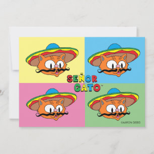 Fiesta-Katze Gato Cinco de Mayo Pop-Art-Karte