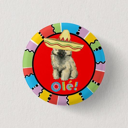 Fiesta Keeshond Button (Vorderseite)