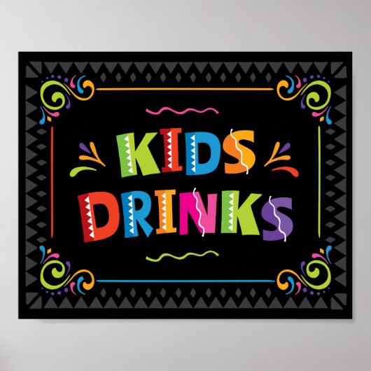 Fiesta KIDS DRINKS Party signieren Poster (Vorne)