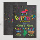 Fiesta-KreidePinata verbindet Eltern-Babyparty Einladung (Vorne/Hinten)