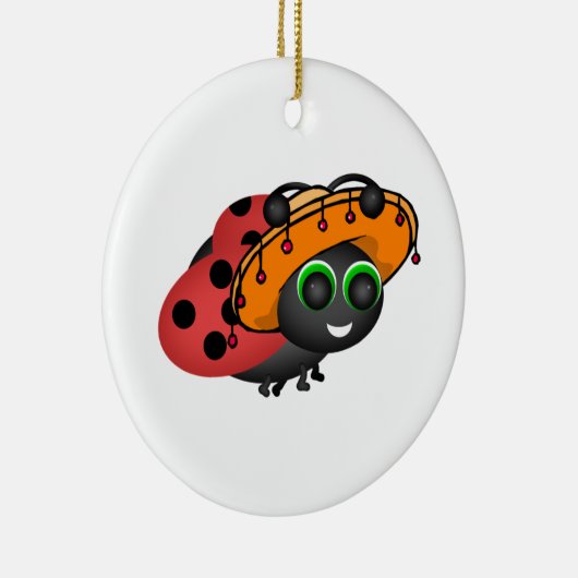 Fiesta Ladybug in Sombrero Keramik Ornament (Rechts)