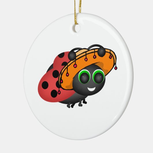 Fiesta Ladybug in Sombrero Keramik Ornament (Links)