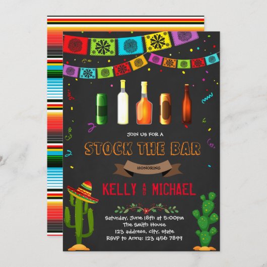 Fiesta lagert die Bar Party Einladung (Vorne/Hinten)