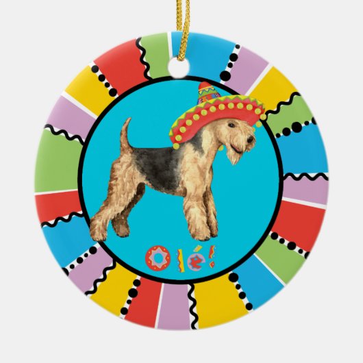 Fiesta Lakeland Terrier Keramik Ornament (Vorne)