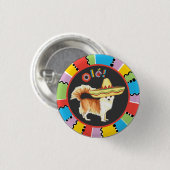 Fiesta-lange Mantel-Chihuahua Button (Vorne & Hinten)