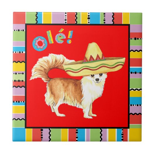 Fiesta-lange Mantel-Chihuahua Fliese (Vorderseite)