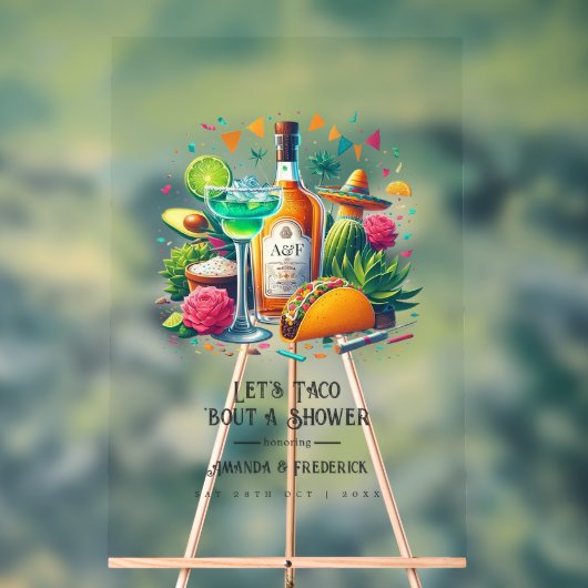 Fiesta "Let's Taco 'Bout a Couples Shower" Willkom Acrylschild (Neutral)