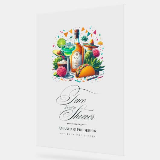 Fiesta "Let's Taco 'Bout a Couples Shower" Willkom Acrylschild (Winkel)