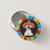 Fiesta Lhasa Apso Button (Vorne & Hinten)