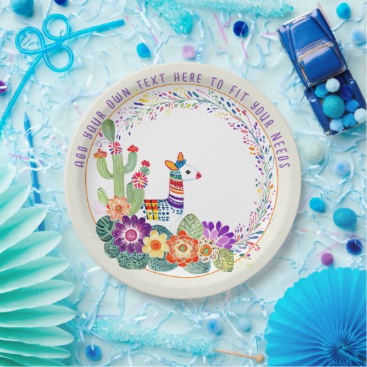 FIESTA Llama Cacti Blume Pappteller (Party)