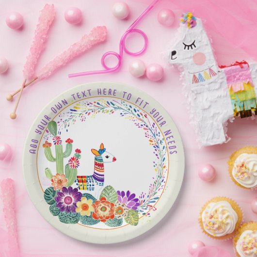 FIESTA Llama Cacti Blume Pappteller (Party)