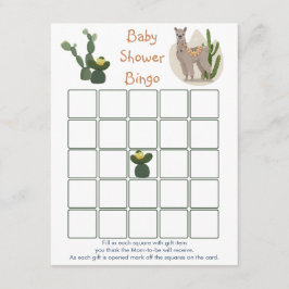 Fiesta Llama Cactus Baby Bingo Game Enclosure Card Begleitkarte
