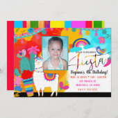 Fiesta Llama Cinco De Mayo Birthday Party Foto Einladung (Vorne/Hinten)