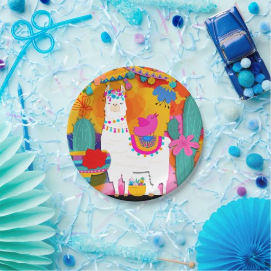 Fiesta Llama Cinco De Mayo Birthday Party Pappteller (Party)