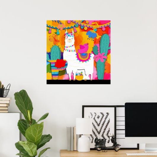 Fiesta Llama Cinco De Mayo Frische Pasta machen Poster (Heimbüro)