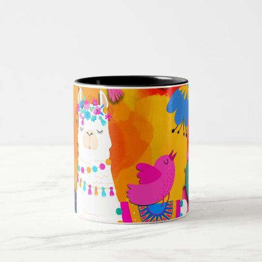 Fiesta Llama Cinco De Mayo Frische Pasta machen Zweifarbige Tasse (Mittel)
