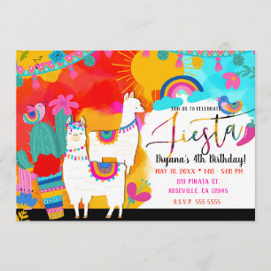 Fiesta Llama Cinco De Mayo Geburtstagsfeier Einladung