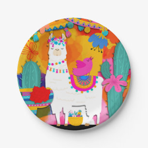 Fiesta Llama Cinco De Mayo Geburtstagsfeier Pappteller