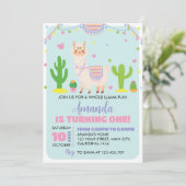 Fiesta Llama Fun 1. Geburtstag Einladung (Stehend Vorderseite)