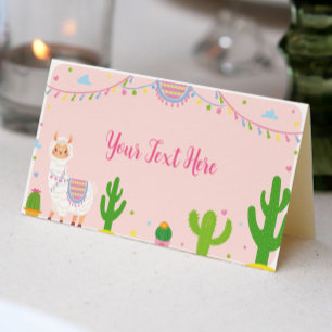 Fiesta Llama Fun Girl Birthday Platzkarte