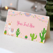 Fiesta Llama Fun Girl Birthday Platzkarte