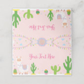 Fiesta Llama Fun Girl Birthday Platzkarte (Außenseite Aufgefaltet)