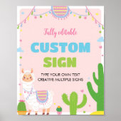 Fiesta Llama Geburtstagsfeiertag-Tischtennis Poster (Vorne)