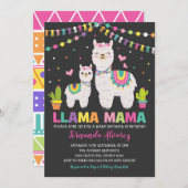 Fiesta Llama Girl Babydusche / Cactus Alpaca Einladung (Vorne/Hinten)