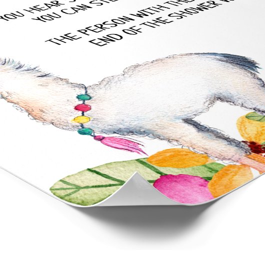 Fiesta Llama Say Baby Shower Game nicht Poster (Ecke)