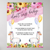 Fiesta Llama Say Baby Shower Game nicht Poster (Vorne)