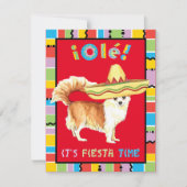 Fiesta Long Coat Chihuahua Einladung (Vorderseite)