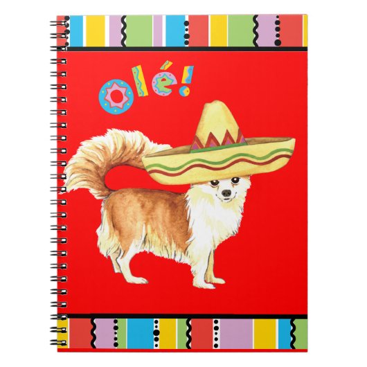 Fiesta Long Coat Chihuahua Notizblock (Vorderseite)