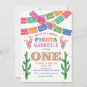 Fiesta, Mädchen, Mexikanisch, Kakteen, Uno, 1. Geb Einladung (Vorderseite)