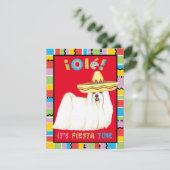 Fiesta Maltese Einladung (Stehend Vorderseite)