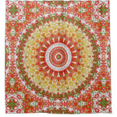 Fiesta Mandala Muster in Rot, Gelb und Grün Duschvorhang (Vorderseite)