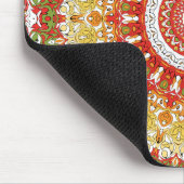 Fiesta Mandala Muster in Rot, Gelb und Grün Mousepad (Ecke)