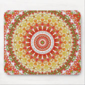 Fiesta Mandala Muster in Rot, Gelb und Grün Mousepad (Vorne)