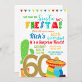 Fiesta Mann / männliche 60. Geburtstagseinladung.  Einladung (Vorne/Hinten)
