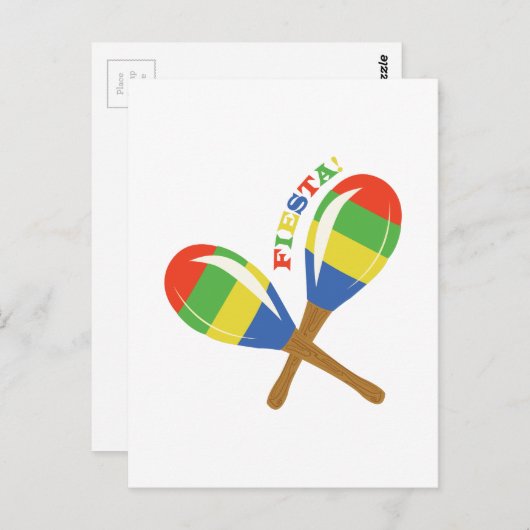 Fiesta Maracas Postkarte (Vorne/Hinten)