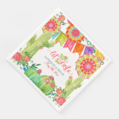 Fiesta Margarita Brautparty Cactus Floral Art Serviette (Ecke)