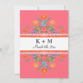 Fiesta Margarita Bunte Blumenkaktus Hochzeit Einladung (Rückseite)