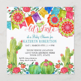 Fiesta Margarita Cactus Baby Boy Showbanner Art Einladung