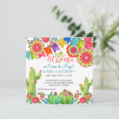 Fiesta Margarita Cactus Cinco de Mayo Party Banner Einladung (Stehend Vorderseite)