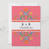 Fiesta Margarita Floral Cactus Art Couples Dusche Einladung (Rückseite)