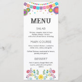 Fiesta-Menü, bearbeitbares, druckbares Menü Menükarte (Vorderseite)