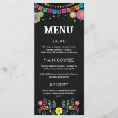 Fiesta-Menü, bearbeitbares, druckbares Menü Menükarte (Vorderseite)