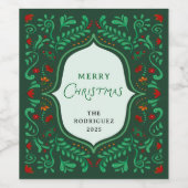 Fiesta Merry Chritsmas Favor Gift Wine Weinetikett (Einzelnes Label)