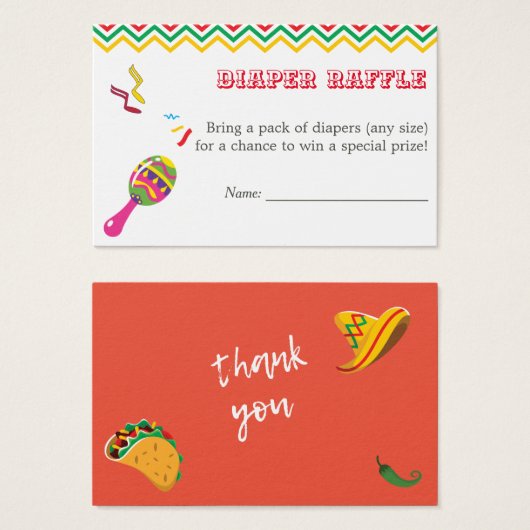 Fiesta Mexican Baby Duwer Diaper Raffle (Vorne & Hinten)