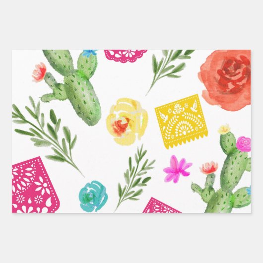 Fiesta Mexican Banner Cactus Wrapping Paper Sheets Geschenkpapier Set (Vorderseite 2)